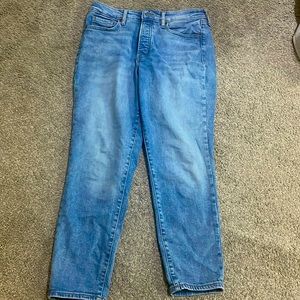Light jeans- old navy. Straight leg, high rise